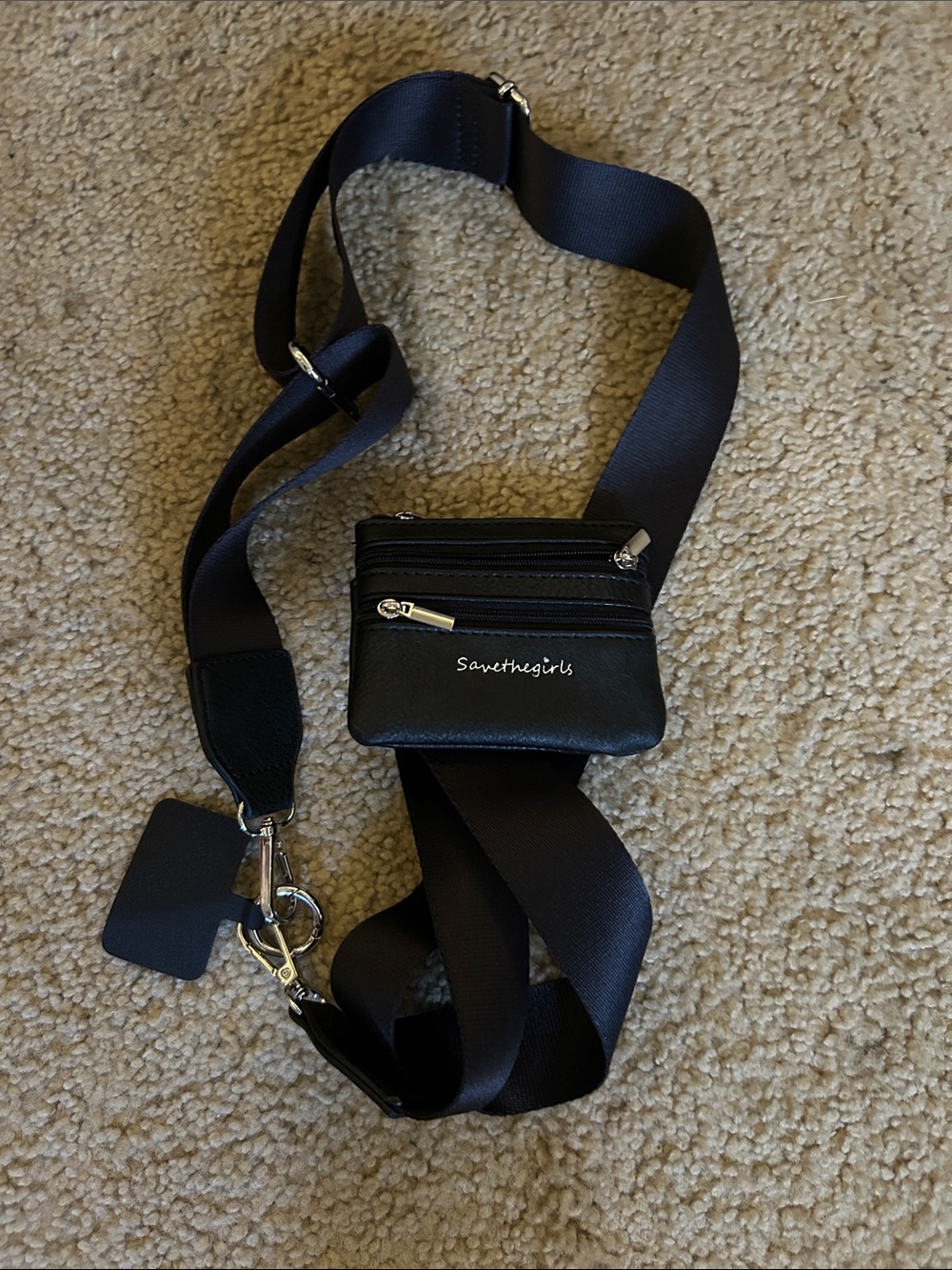 Save the girls Black Crossbody Mini Wallet Bag